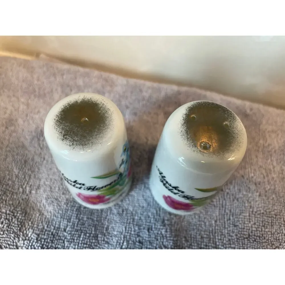 Alaska Wildflowers  Salt/Pepper Shakers Collectible Alaska/ Hawaii Shakers